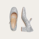 Dora High Heels, silver glitter