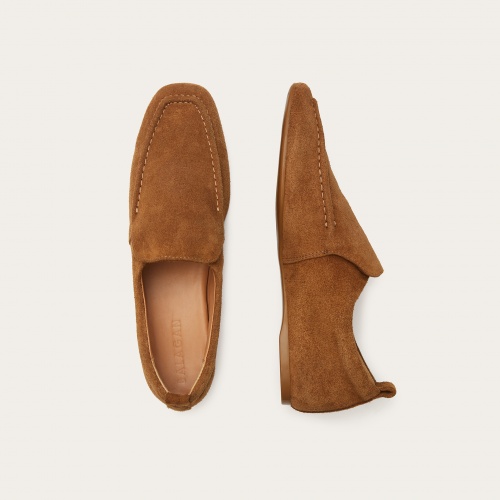 Enzo loafersy, karmelowy welur | Balagan Studio
