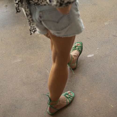 Amfi Sandals, vivid green OUTLET | Balagan Studio
