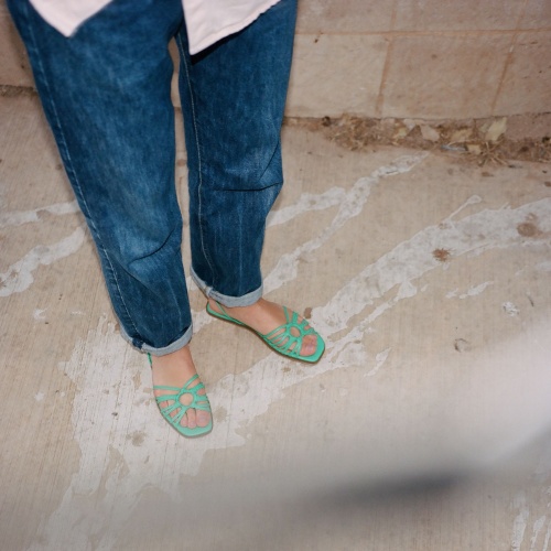 Amfi Sandals, vivid green OUTLET | Balagan Studio