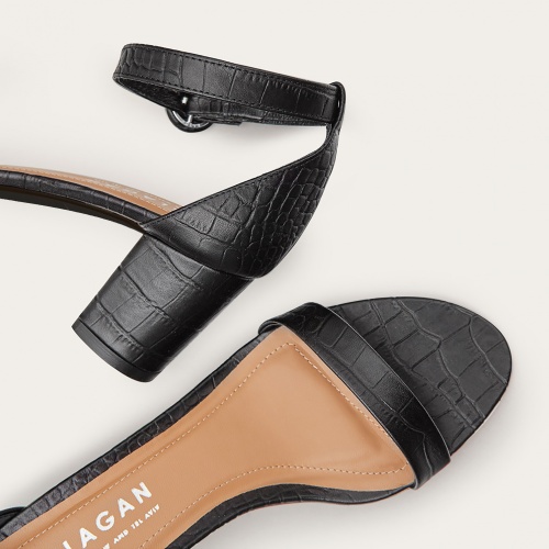 Ulam Sandals, black croco | Balagan Studio