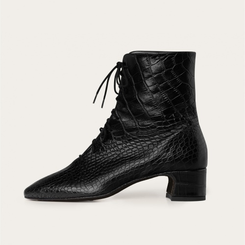 Victoria Boots, black croco OUTLET | Balagan Studio