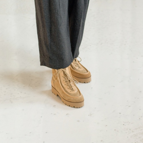 Junko Boots, sand velvet | Balagan Studio