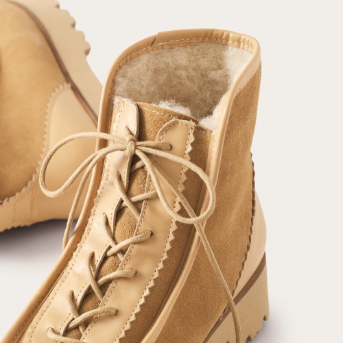 Junko Boots, sand velvet | Balagan Studio