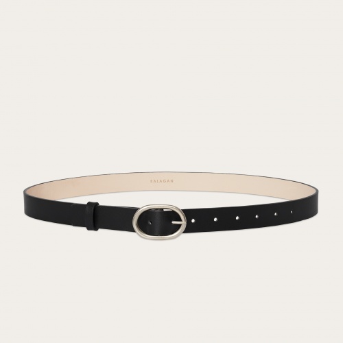 Belt with a round buckle, black | Balagan Studio