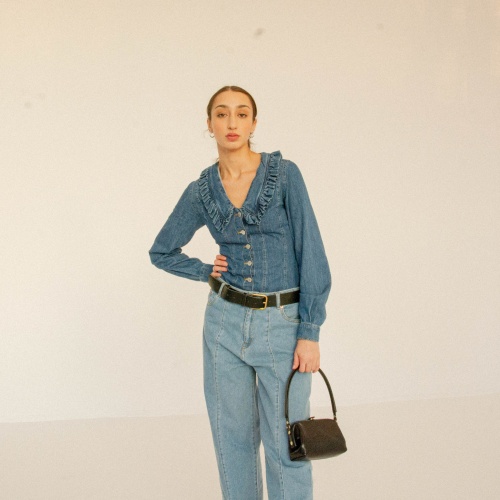 Wide belt with a buckle, black | Balagan Studio