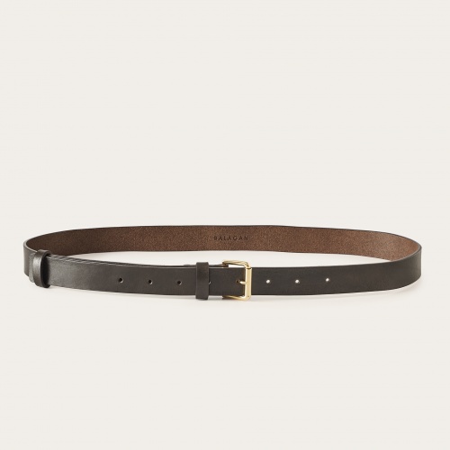 Unisex belt with a metal buckle, dark brown | Balagan Studio