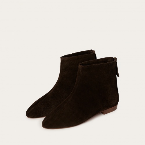 Ringo Boots Flat, dark chocolate velvet | Balagan Studio