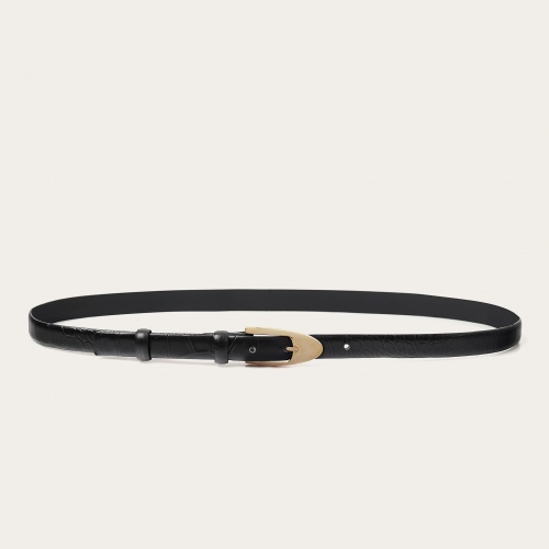 Thin belt with a buckle, black croce pattern | Balagan Studio