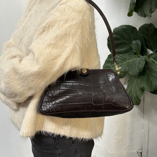 Rofe Vintage Bag M, brown croco OUTLET | Balagan Studio