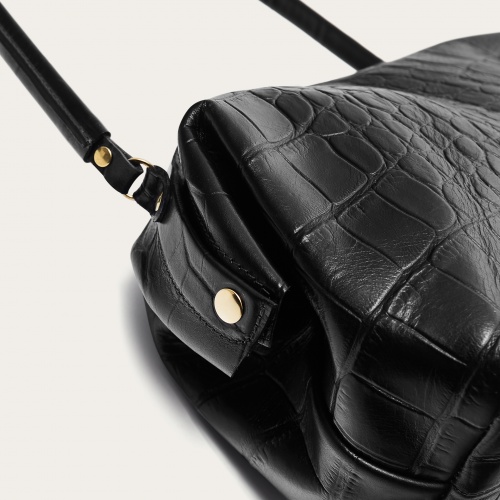 Hug Bag M, black croco OUTLET | Balagan Studio
