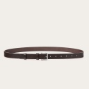 Unisex belt with a metal buckle, dark brown
