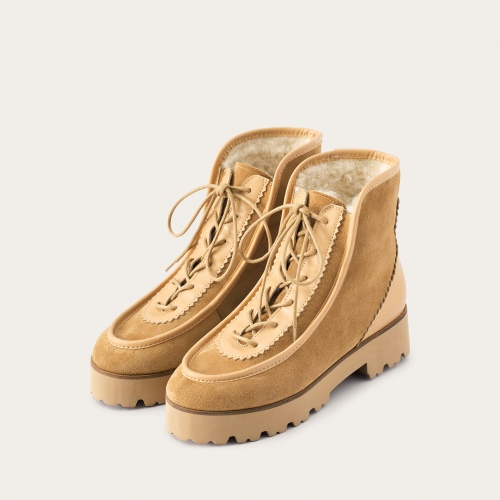 Junko Boots, sand velvet | Balagan Studio