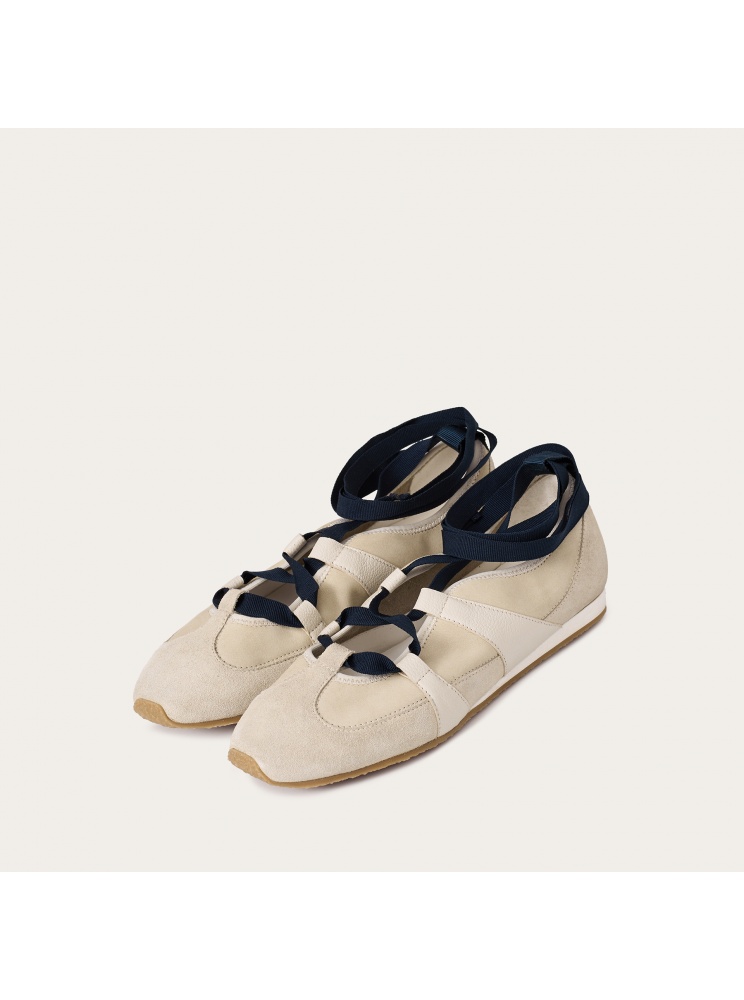 2000s Ballerina sneakersy, jasny welur| Balagan Studio