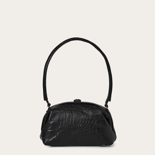 Hug bag torebka M, czarny wzór krokodyla | Balagan Studio