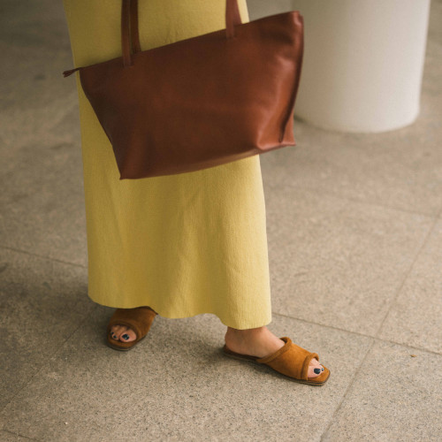 Karit slides, caramel velvet | Balagan Studio