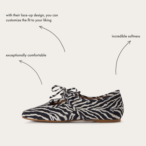 Parpar półbuty, zebra welur | Balagan Studio