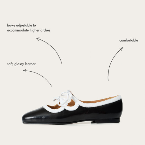 Shirley Ballerina, black & white gloss | Balagan Studio