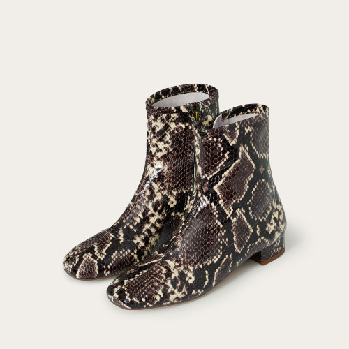 Gia Boots, brown python pattern | Balagan Studio