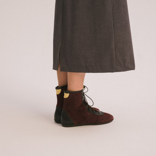 Marit botki, bordowy welur | Balagan Studio