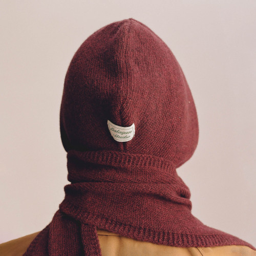Irena Hooded Scarf, burgundy | Balagan Studio