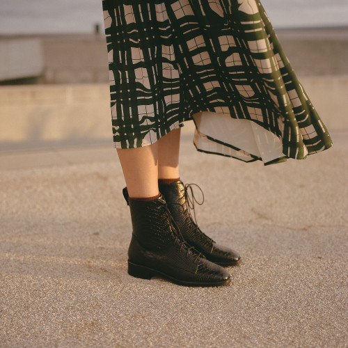 Tzava Boots, black python pattern | Balagan Studio