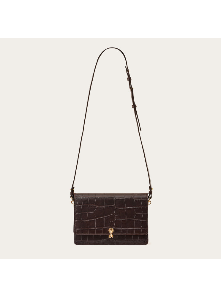 Jubilee Bag torebka M, brązowy wzór krokodyla | Balagan Studio