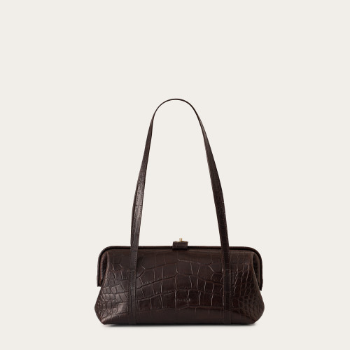 Rufina Bag M, brown croco | Balagan Studio