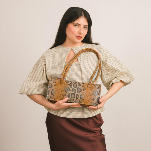 Bernadette Bag M, ginger python pattern | Balagan Studio