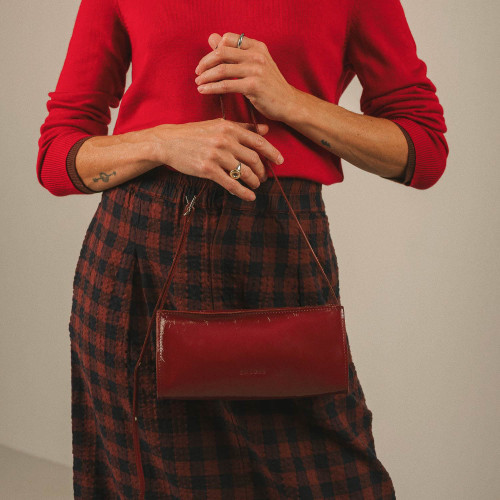 Minnie torebka S, bordowy połysk | Balagan Studio