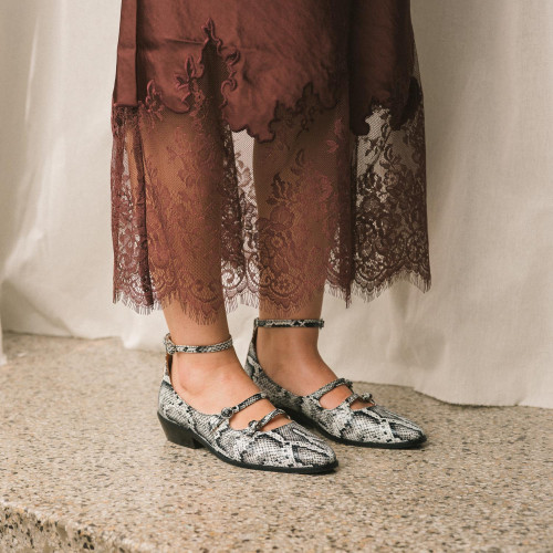 Blanche Ballerina,  off white python pattern | Balagan Studio