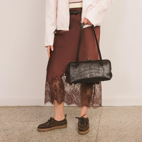Rufina Bag M, brown croco | Balagan Studio