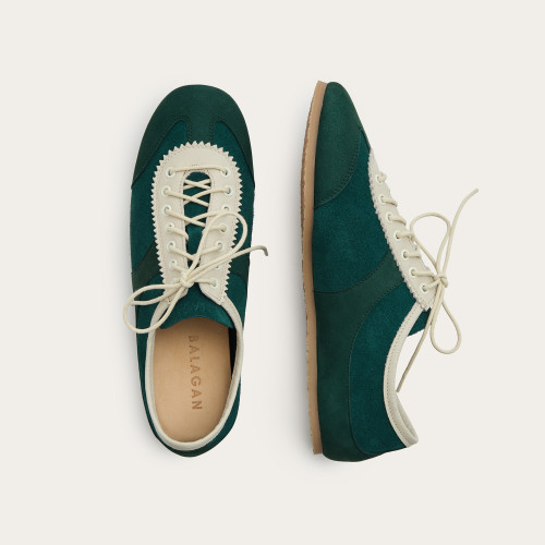 Milano sneakersy, ciemnozielony welur | Balagan Studio