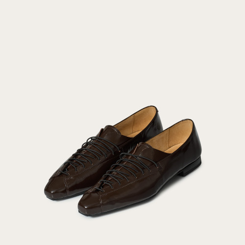 Isadora Flats, glossy brown | Balagan Studio