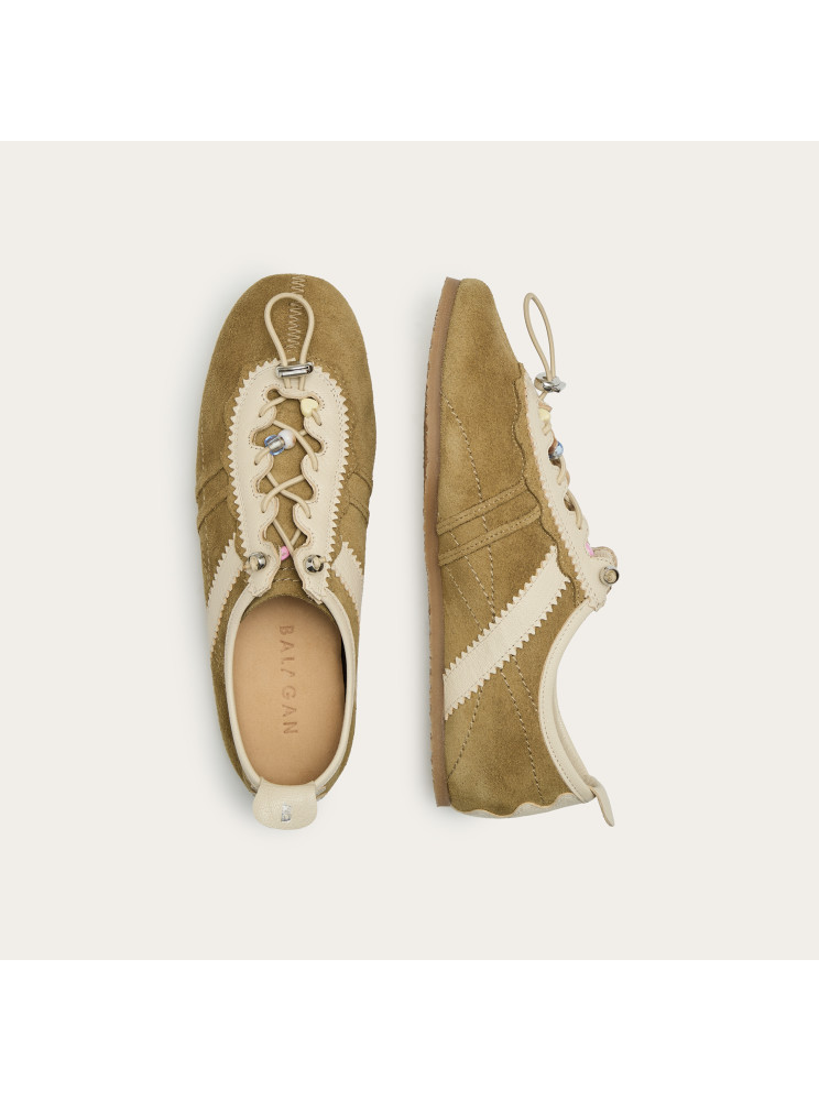Gent sneakersy, zbożowy welur | Balagan Studio