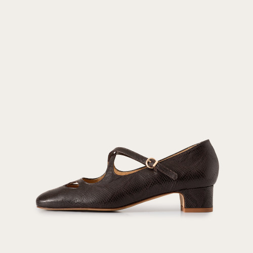 Ginger Heels, brown python pattern | Balagan Studio