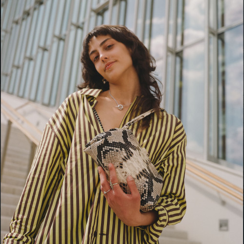 Hug Bag M, off white python pattern | Balagan Studio