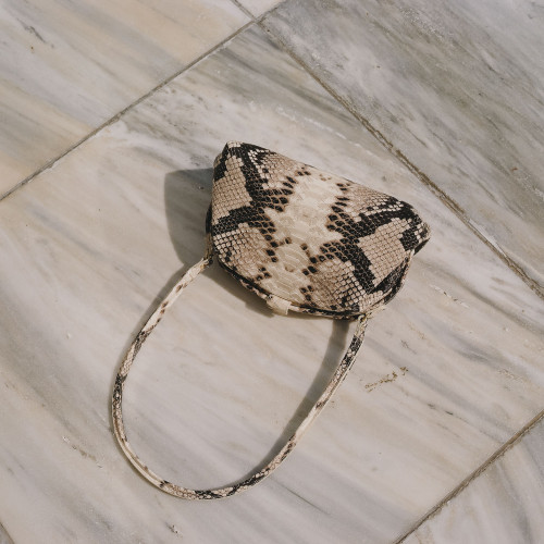 Hug Bag M, off white python pattern | Balagan Studio