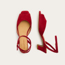 Sara Sandals, red suede