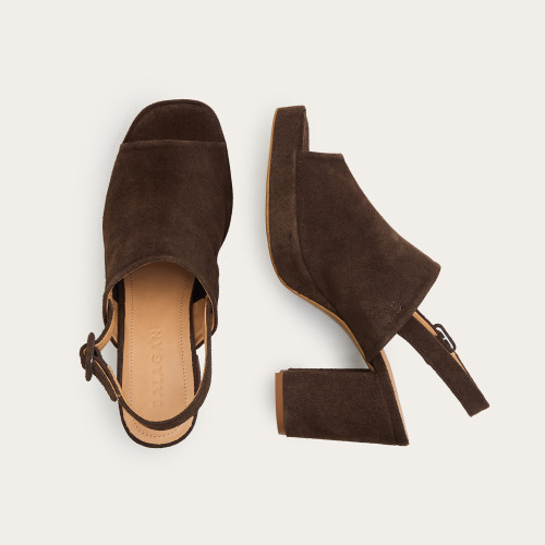 Bette Sandals, dark chocolate velvet | Balagan Studio