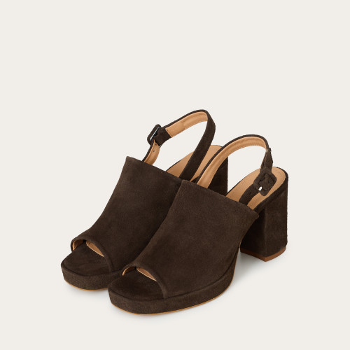 Bette Sandals, dark chocolate velvet | Balagan Studio
