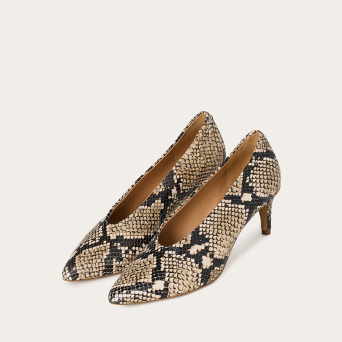 Schpitz Heels, brown python pattern | Balagan Studio