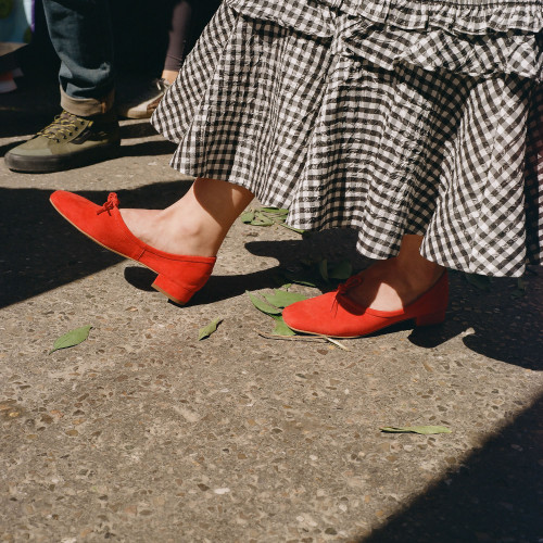 Pina Heels, red suede | Balagan Studio