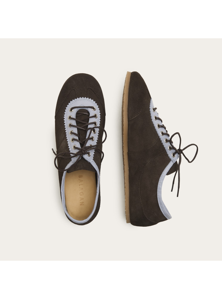 Milano sneakersy, czekoladowy brąz welur | Balagan Studio