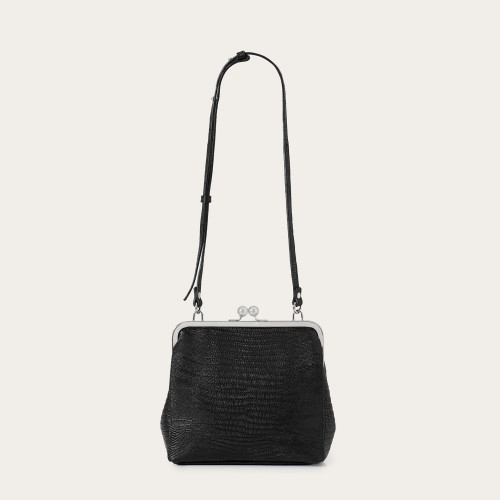 Lavinia Bag M, black lizard pattern | Balagan Studio