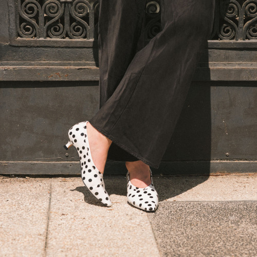 Basel Pumps, black & white dots | Balagan Studio
