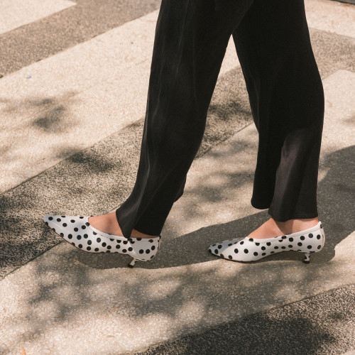 Basel Pumps, black & white dots | Balagan Studio