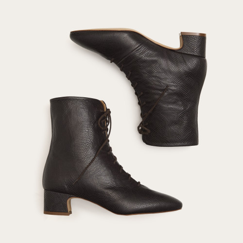 Victoria Boots, brown python pattern | Balagan Studio