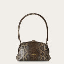 Hug Bag M, brown python pattern