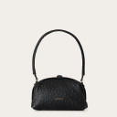 Hug Bag M, black ostrich pattern